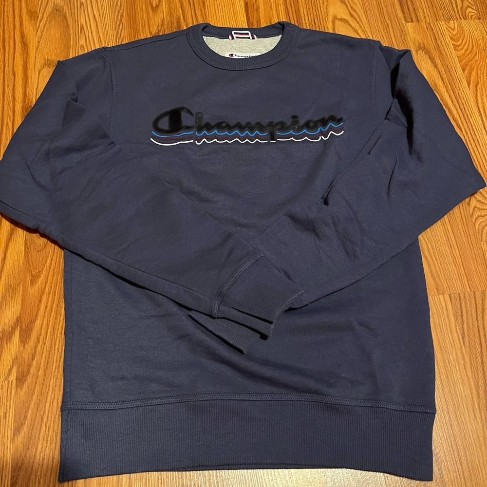 Champion Men's Dark Blue Crewneck Sweater